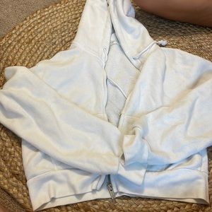 John Galt White Cropped Hoodie
